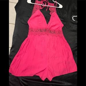NWOT HOT PINK ROMPER
